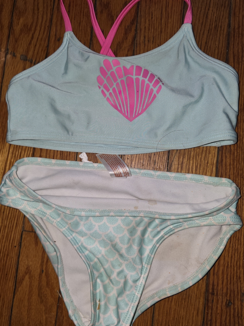 Cat & Jack Mint and Hot Pink Mermaid Two-Piece Bikini